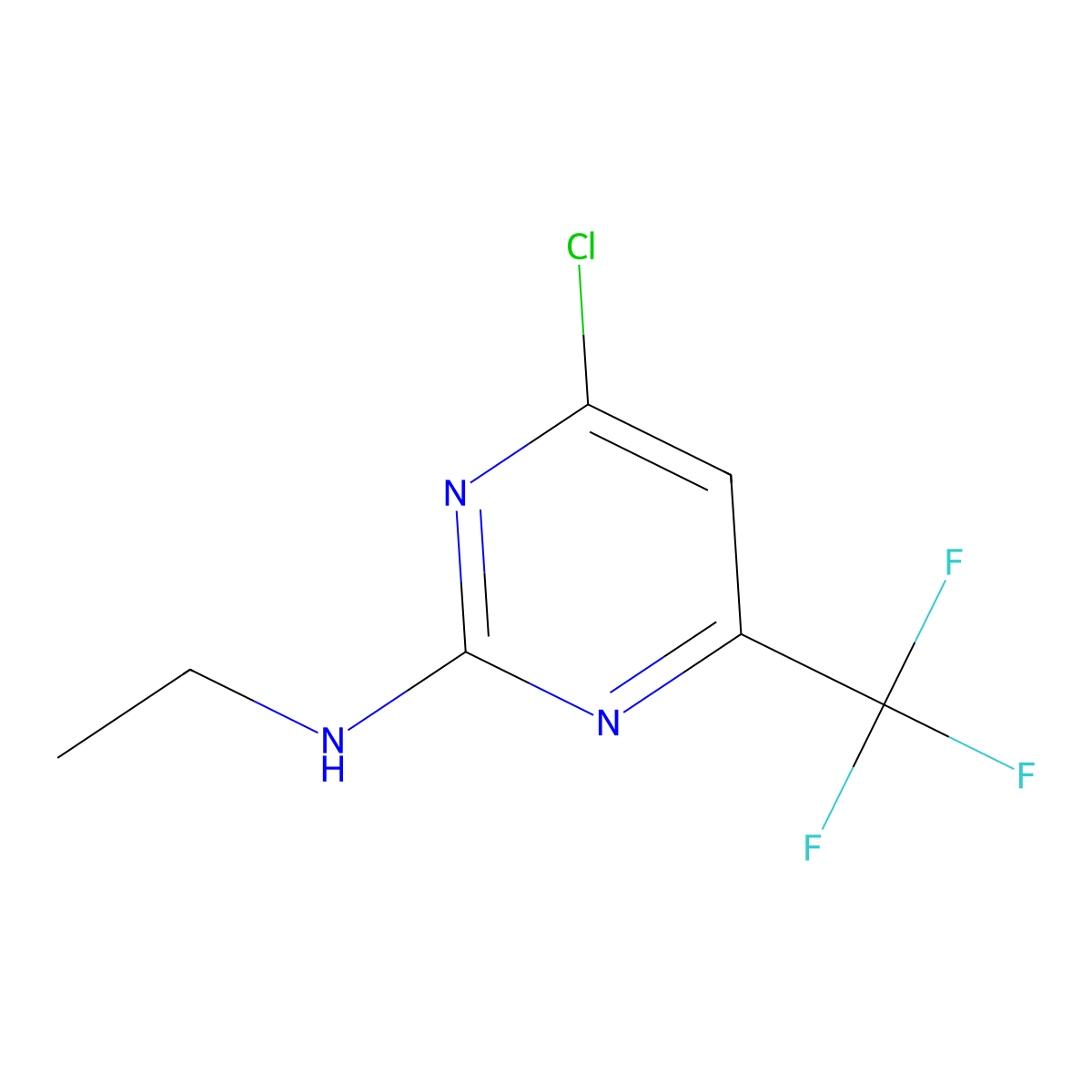 4-chloro-N-ethyl-6-(trifluoromethyl)pyrimidin-2-amine molecular structure, CAS 202135-78-2