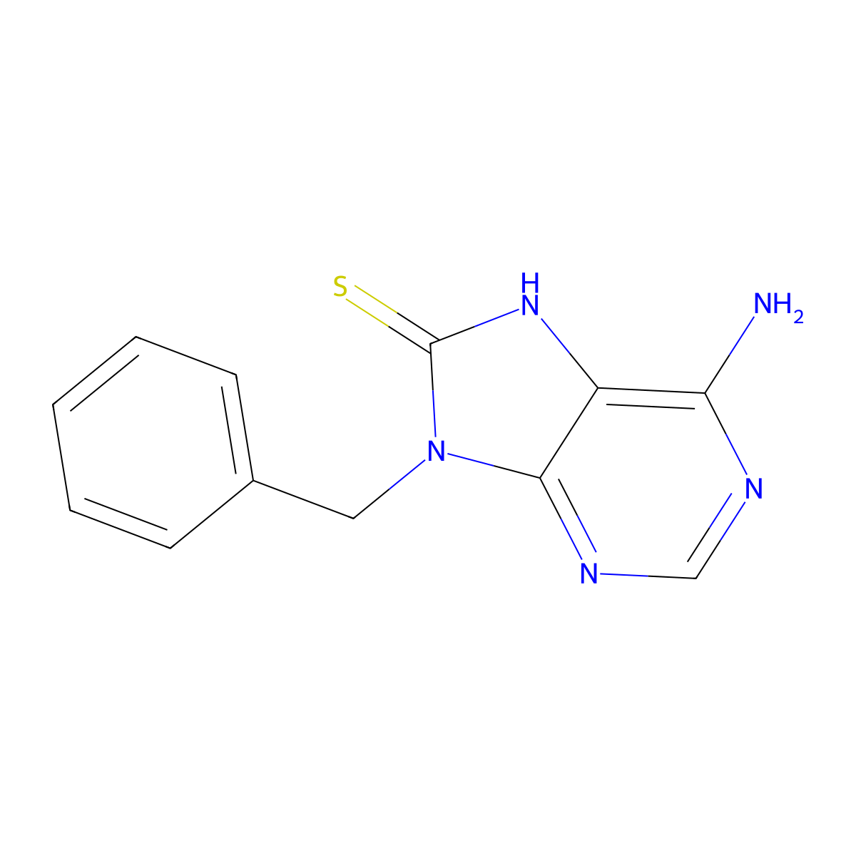 6-Amino-9-benzyl-9H-purine-8-thiol molecular structure, CAS 202135-85-1