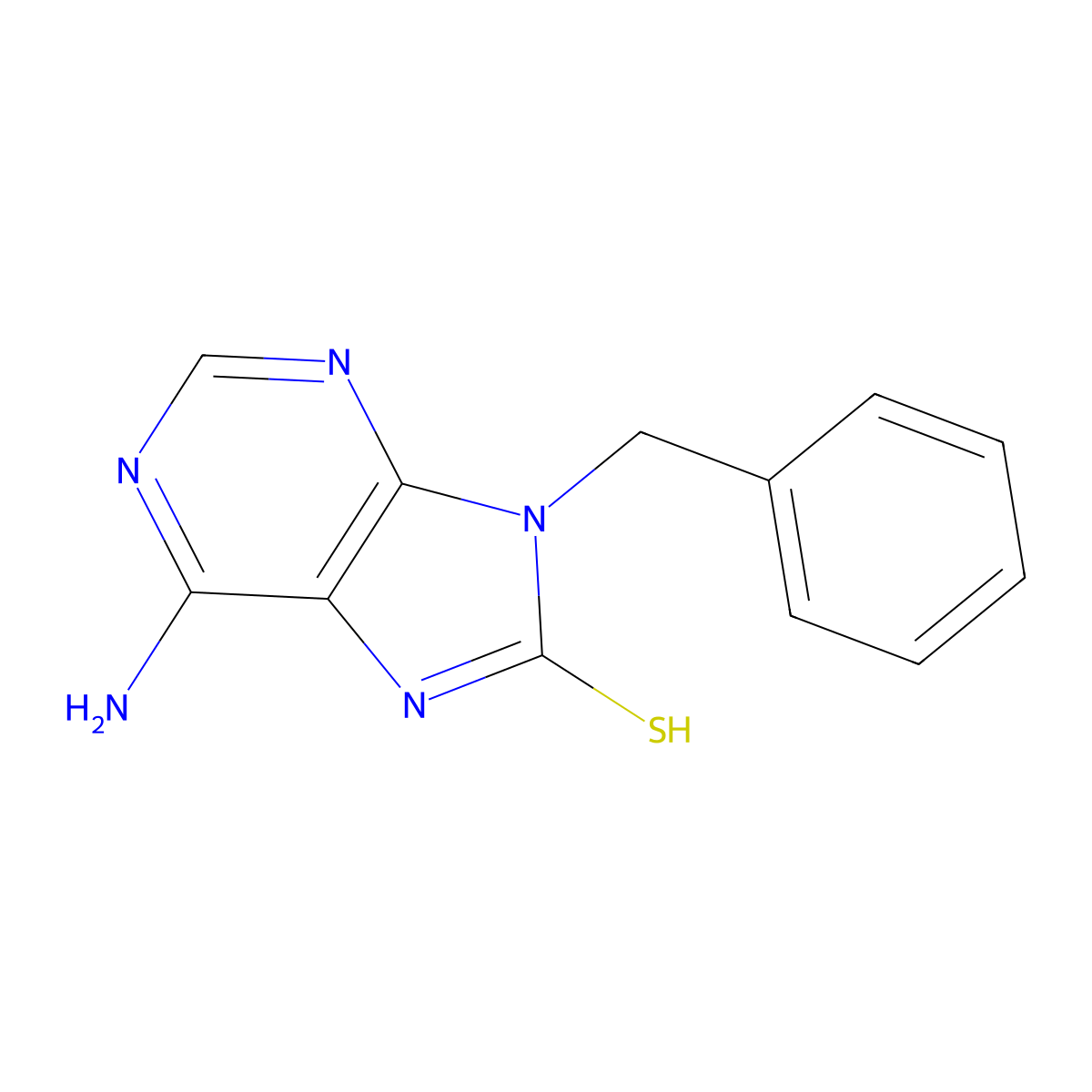 6-Amino-9-benzyl-9H-purine-8-thiol molecular structure, CAS 202135-85-1
