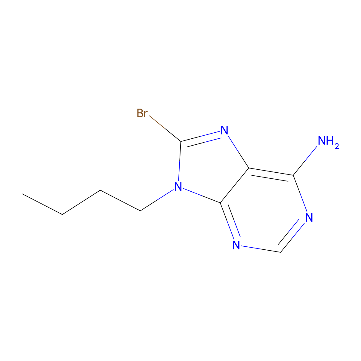 8-Bromo-9-butyl-9H-purin-6-amine molecular structure, CAS 202136-43-4