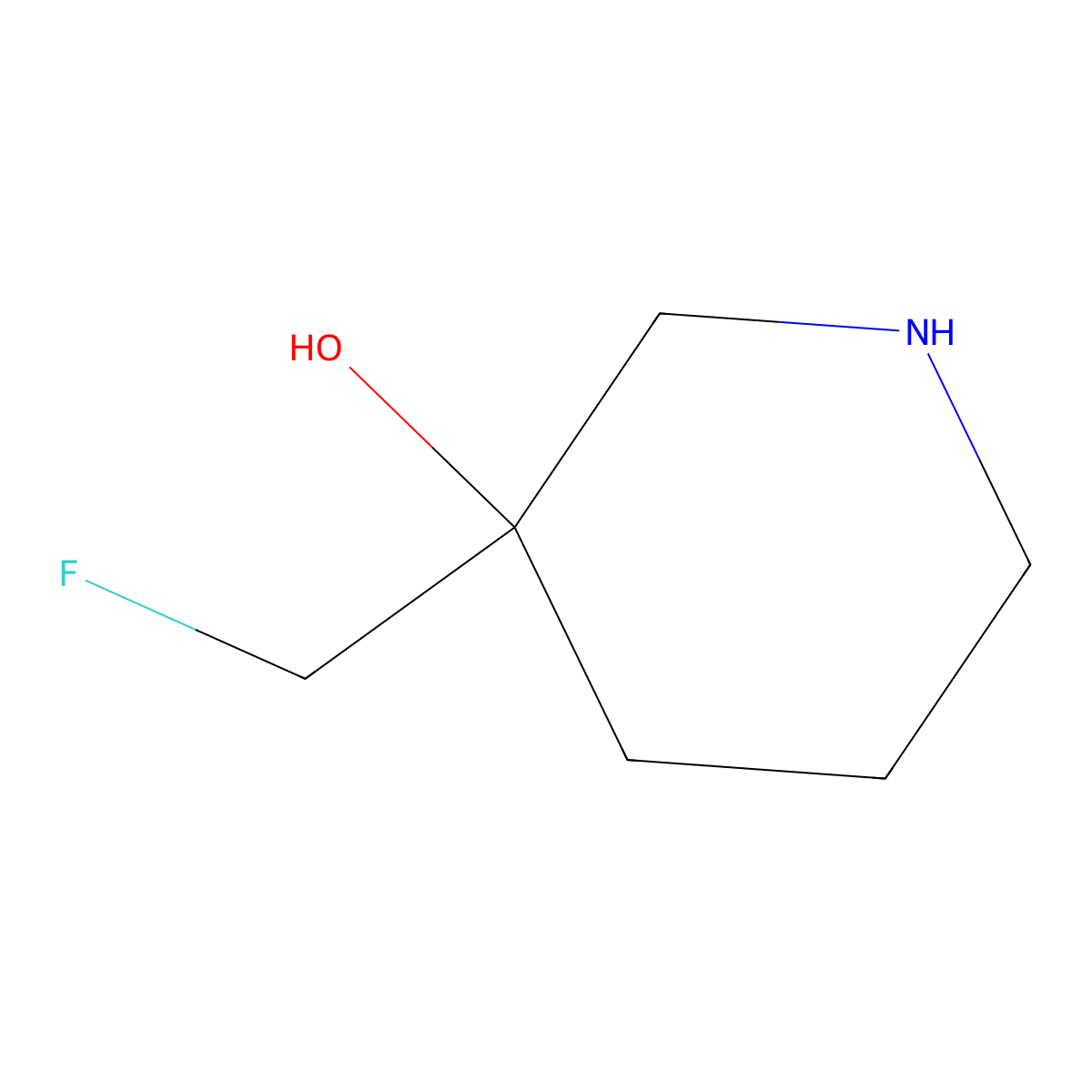 3-(Fluoromethyl)piperidin-3-ol molecular structure, CAS 2021392-81-2