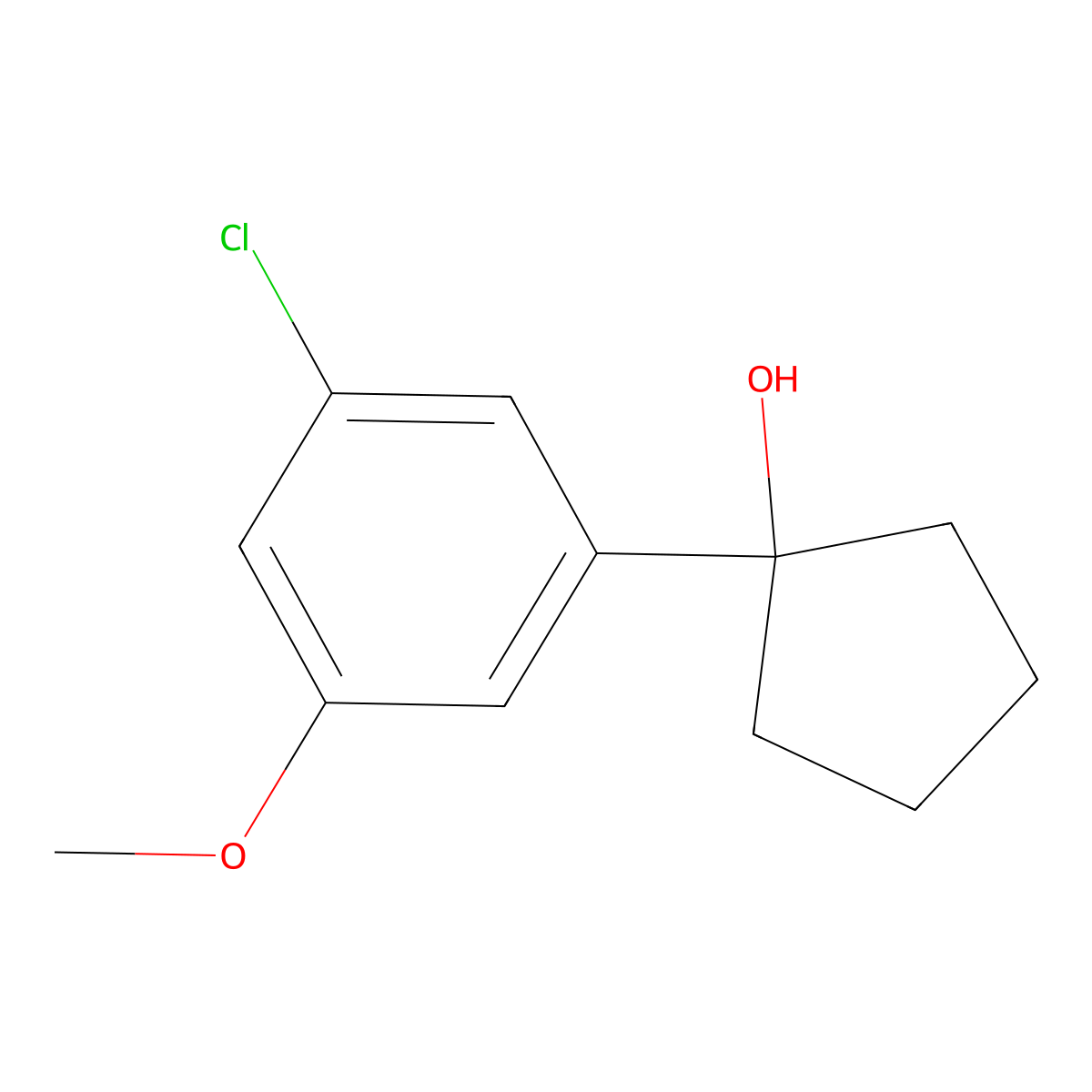 1-(3-Chloro-5-methoxyphenyl)cyclopentanol molecular structure, CAS 2021393-00-8