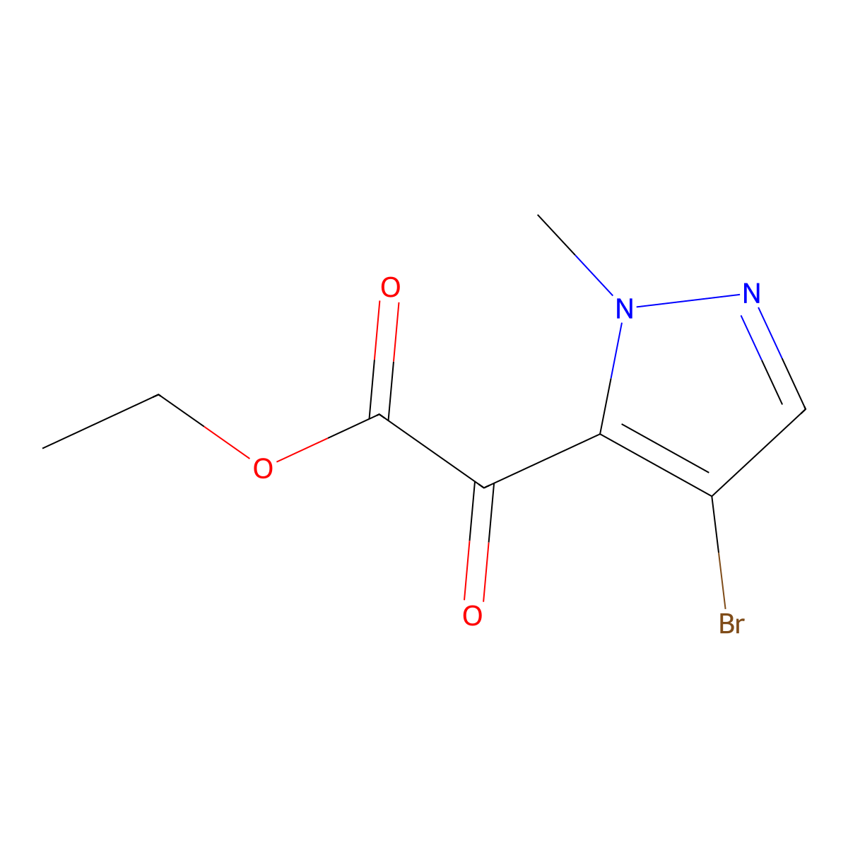 ethyl 2-(4-bromo-1-methyl-1H-pyrazol-5-yl)-2-oxoacetate molecular structure, CAS 2021403-75-6