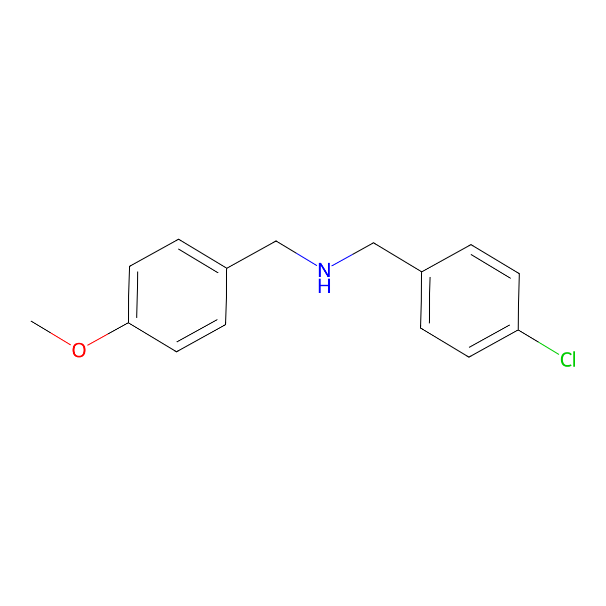 N-(4-Chlorobenzyl)(4-methoxyphenyl)methanamine molecular structure, CAS 202145-29-7