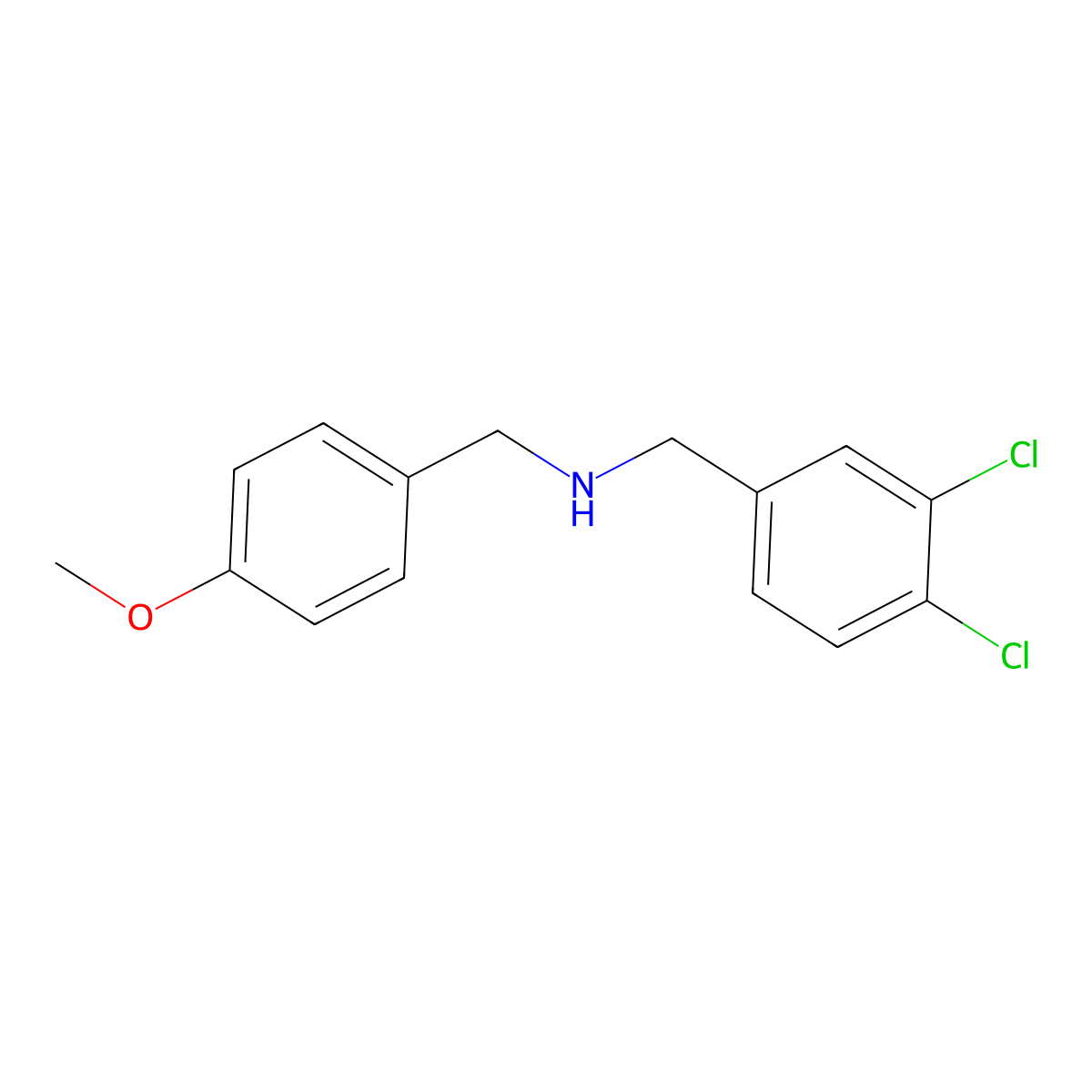 N-(3,4-dichlorobenzyl)-N-(4-methoxybenzyl)amine molecular structure, CAS 202145-39-9