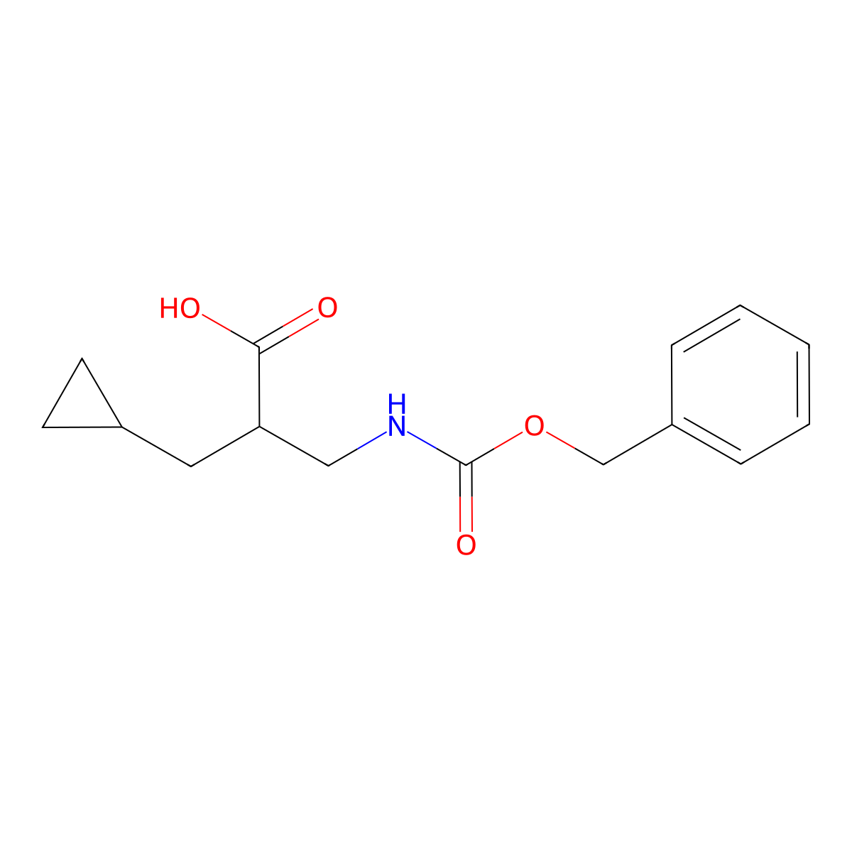 3-{[(Benzyloxy)carbonyl]amino}-2-(cyclopropylmethyl)propanoic acid molecular structure, CAS 2021494-50-6