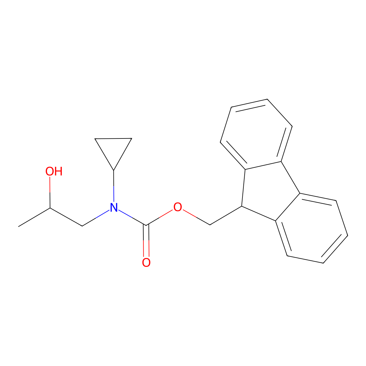 (9H-fluoren-9-yl)methyl N-cyclopropyl-N-(2-hydroxypropyl)carbamate molecular structure, CAS 2021539-28-4