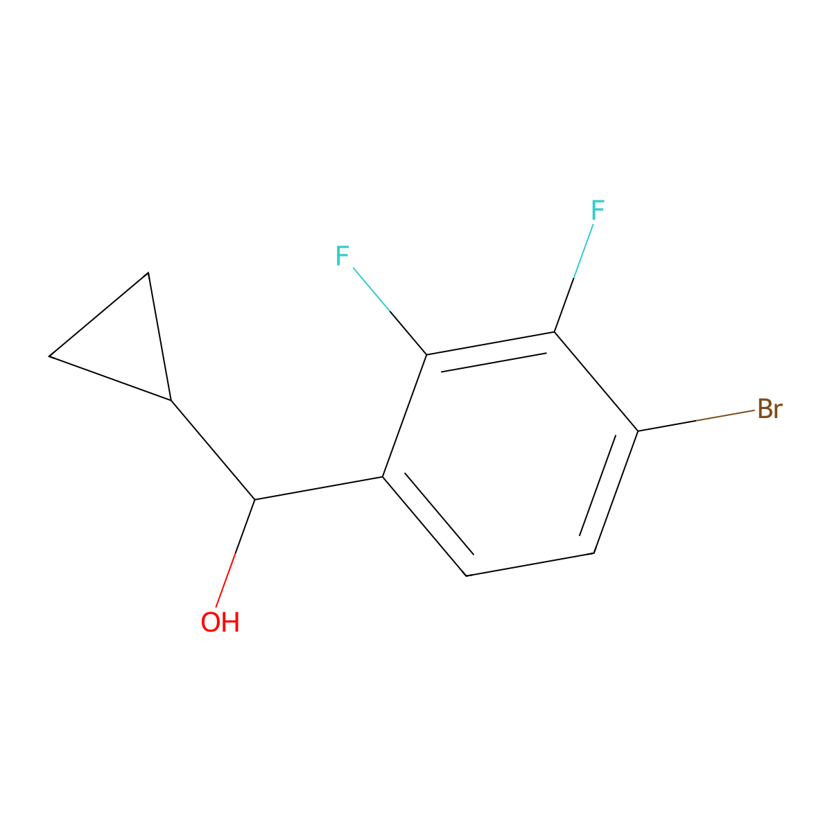 4-Bromo-alpha-cyclopropyl-2,3-difluorobenZenemethanol molecular structure, CAS 2021598-29-6