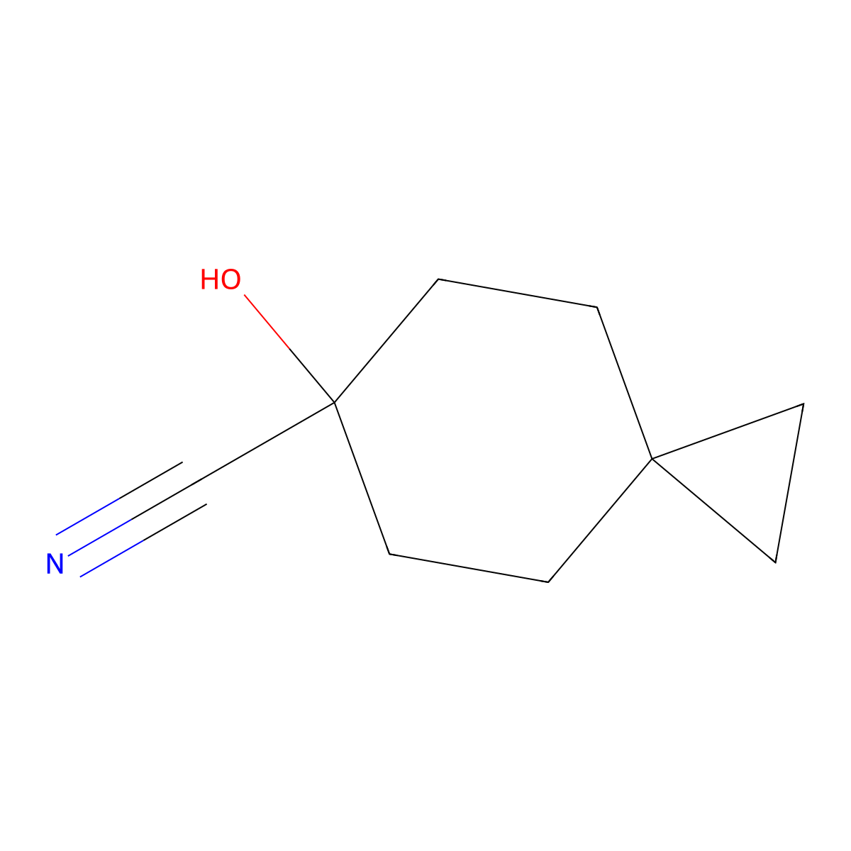 6-Hydroxyspiro[2.5]octane-6-carbonitrile molecular structure, CAS 2021603-49-4