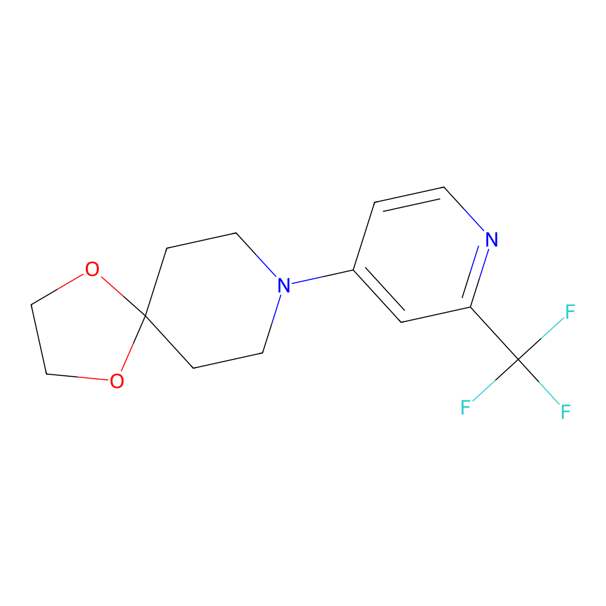 8-[2-(trifluoromethyl)C-pyridinyl]-1,4-dioxa-8-azaspiro[4.5]decane molecular structure, CAS 2021634-16-0
