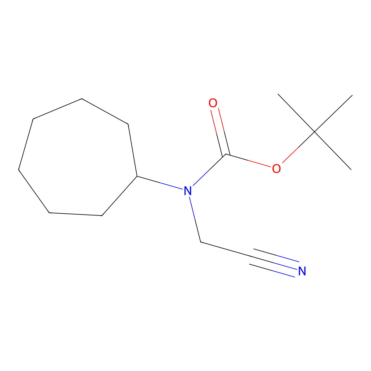 tert-butyl N-(cyanomethyl)-N-cycloheptylcarbamate molecular structure, CAS 2021637-06-7