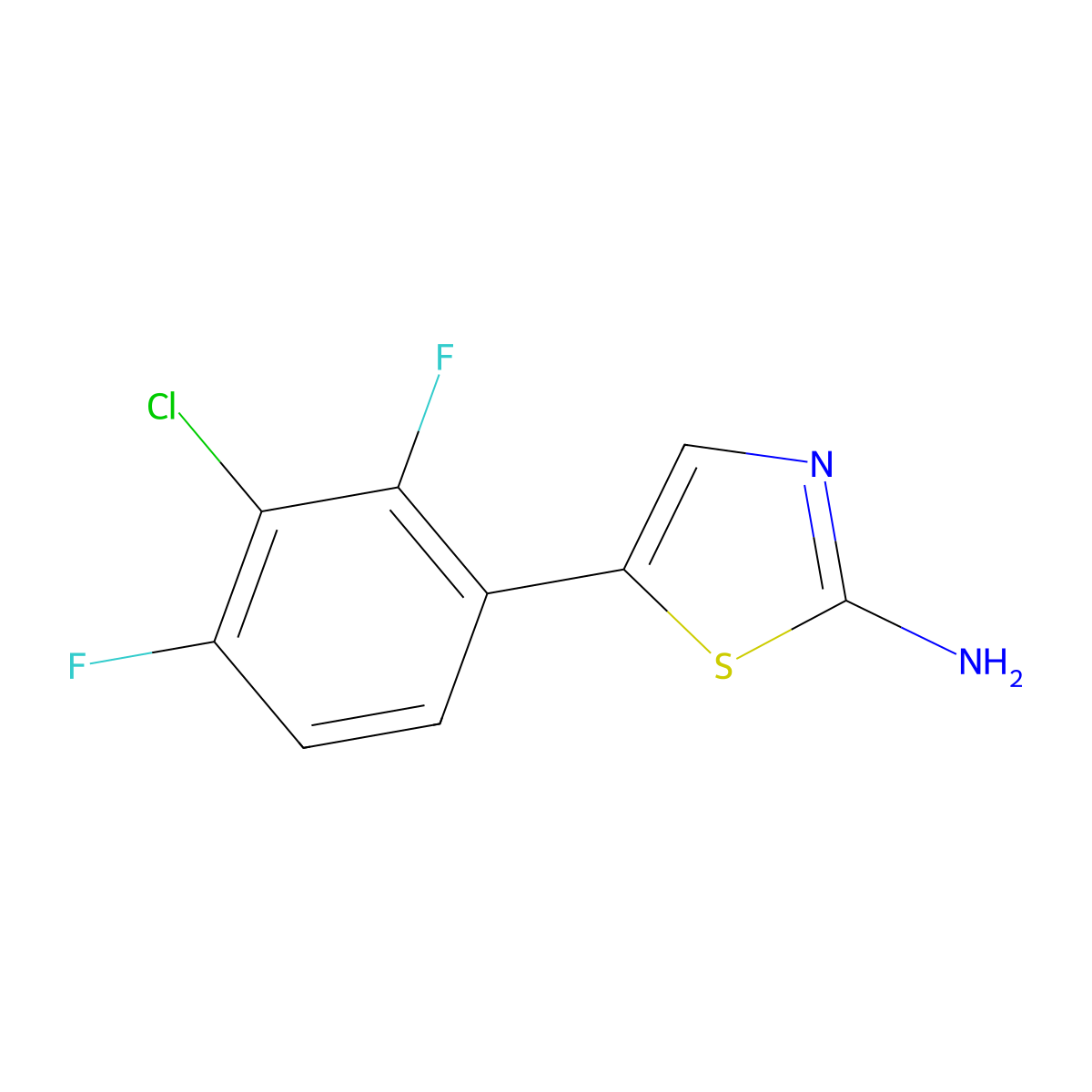 5-(3-Chloro-2,4-difluorophenyl)thiazol-2-amine molecular structure, CAS 2021652-35-5