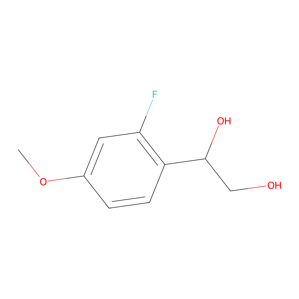 1-(2-Fluoro-4-methoxyphenyl)ethane-1,2-diol molecular structure, CAS 2021670-95-9