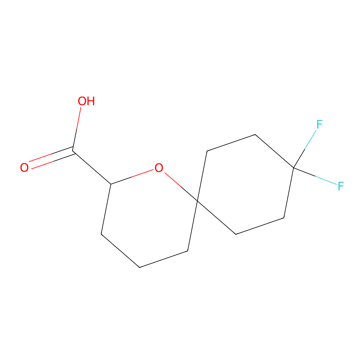 9,9-Difluoro-1-oxaspiro[5.5]undecane-2-carboxylic acid molecular structure, CAS 2021680-73-7