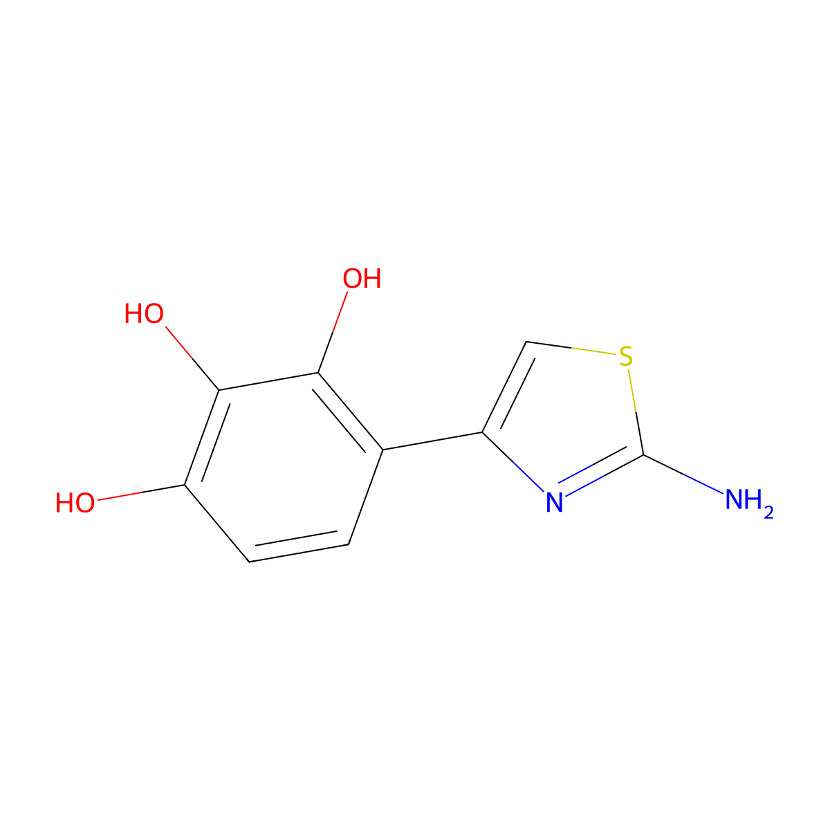4-(2-Amino-1,3-thiazol-4-yl)benzene-1,2,3-triol molecular structure, CAS 20217-18-9