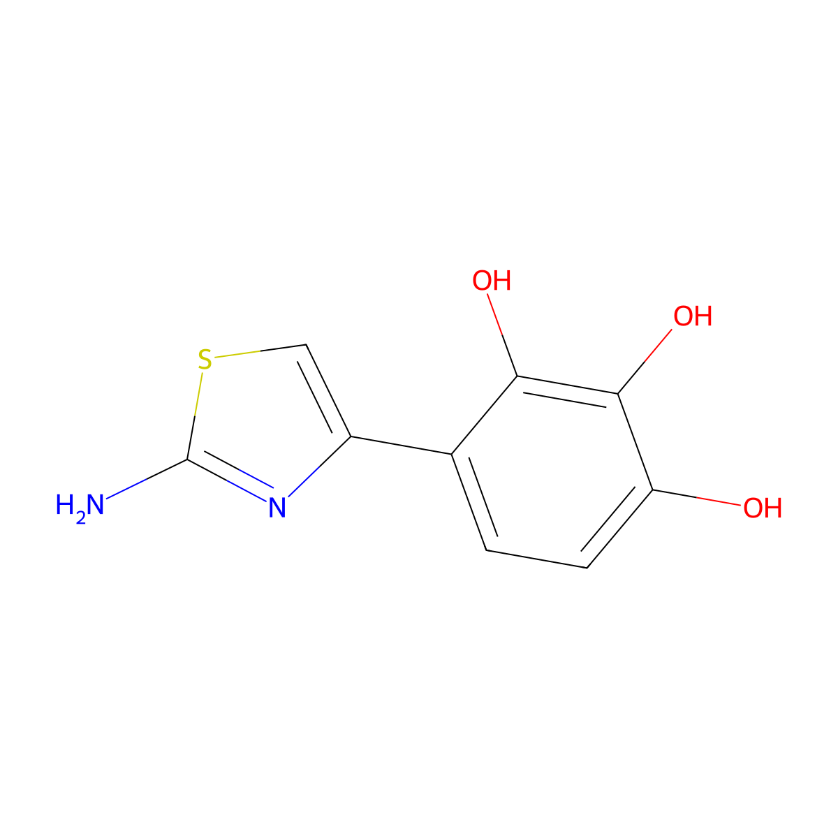 4-(2-Amino-1,3-thiazol-4-yl)benzene-1,2,3-triol molecular structure, CAS 20217-18-9