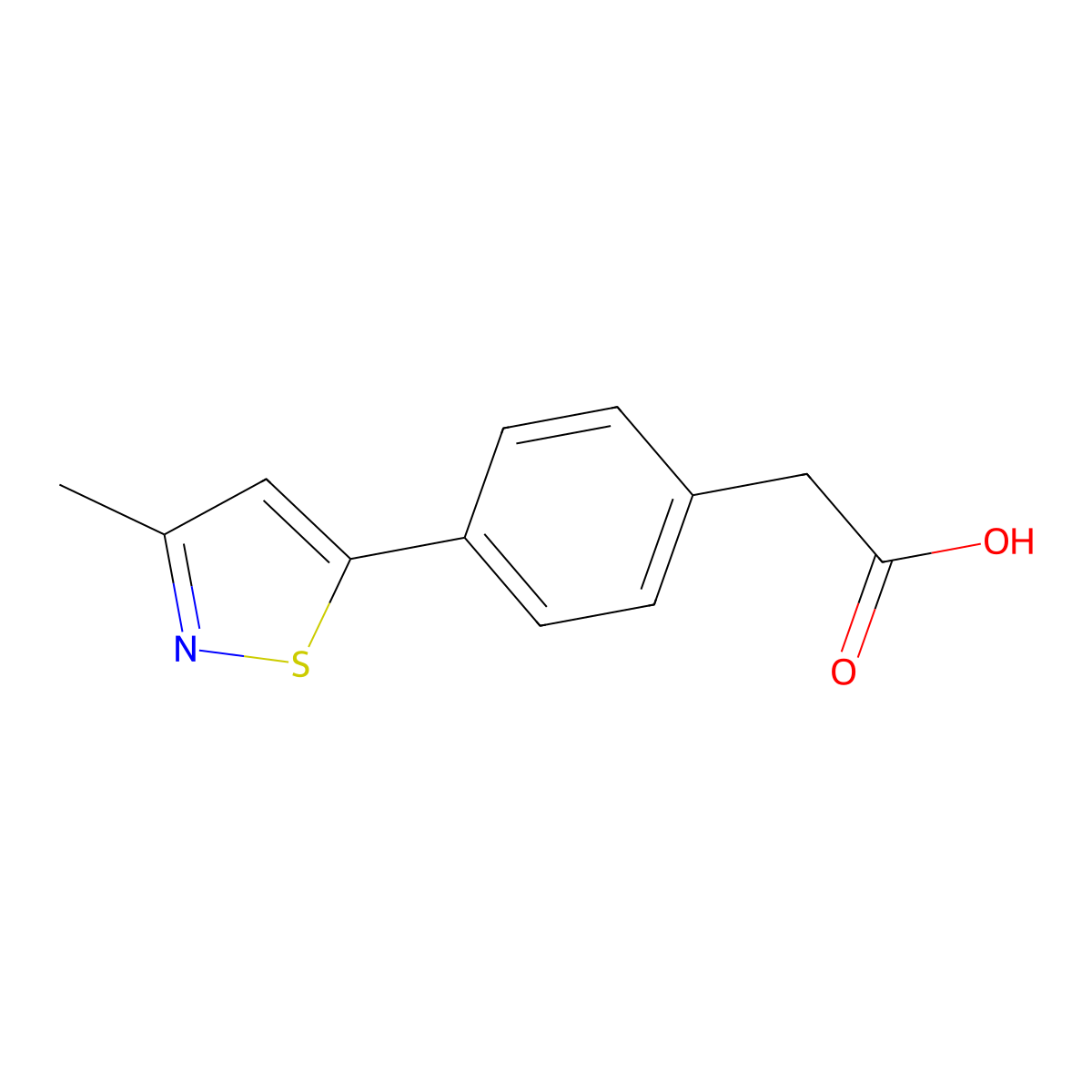2-[4-(3-Methyl-1,2-thiazol-5-yl)phenyl]acetic acid molecular structure, CAS 2021702-20-3