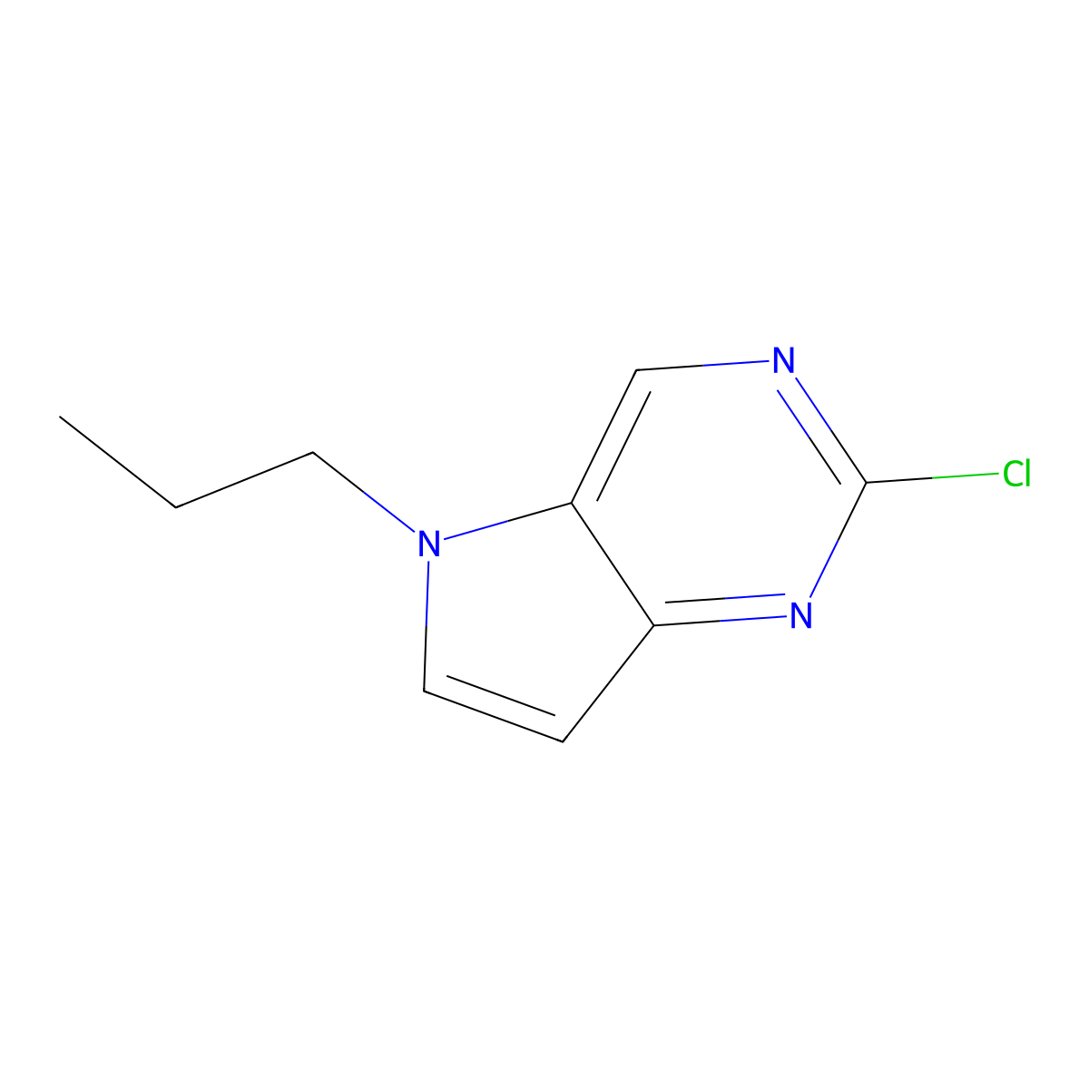2-Chloro-5-propylpyrrolo[3,2-d]pyrimidine molecular structure, CAS 2021752-76-9