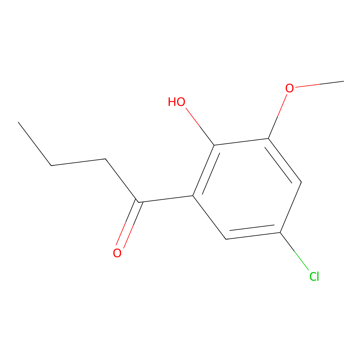 1-(5-Chloro-2-hydroxy-3-methoxyphenyl)butan-1-one molecular structure, CAS 2021759-54-4