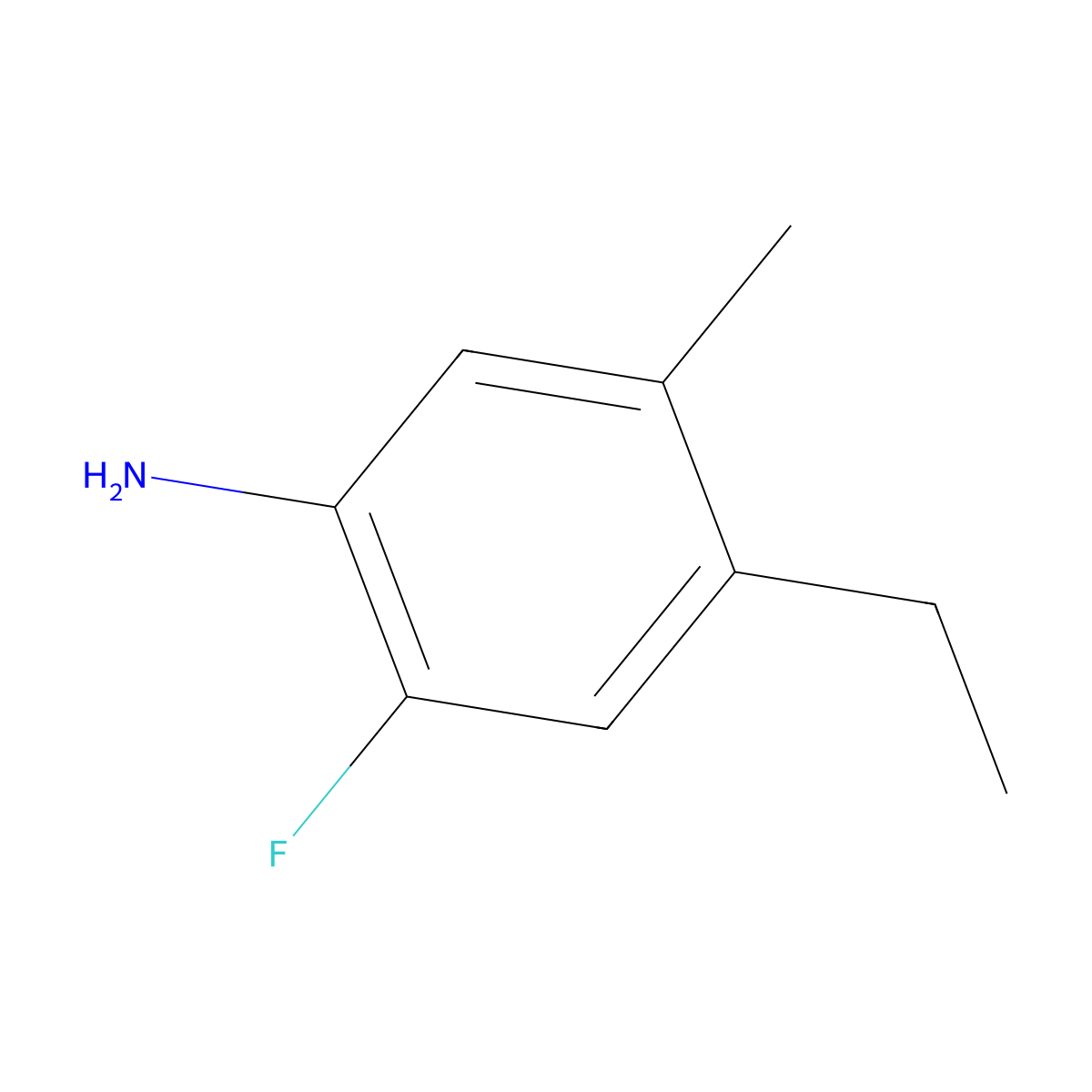 4-Ethyl-2-fluoro-5-methylaniline molecular structure, CAS 2021792-12-9