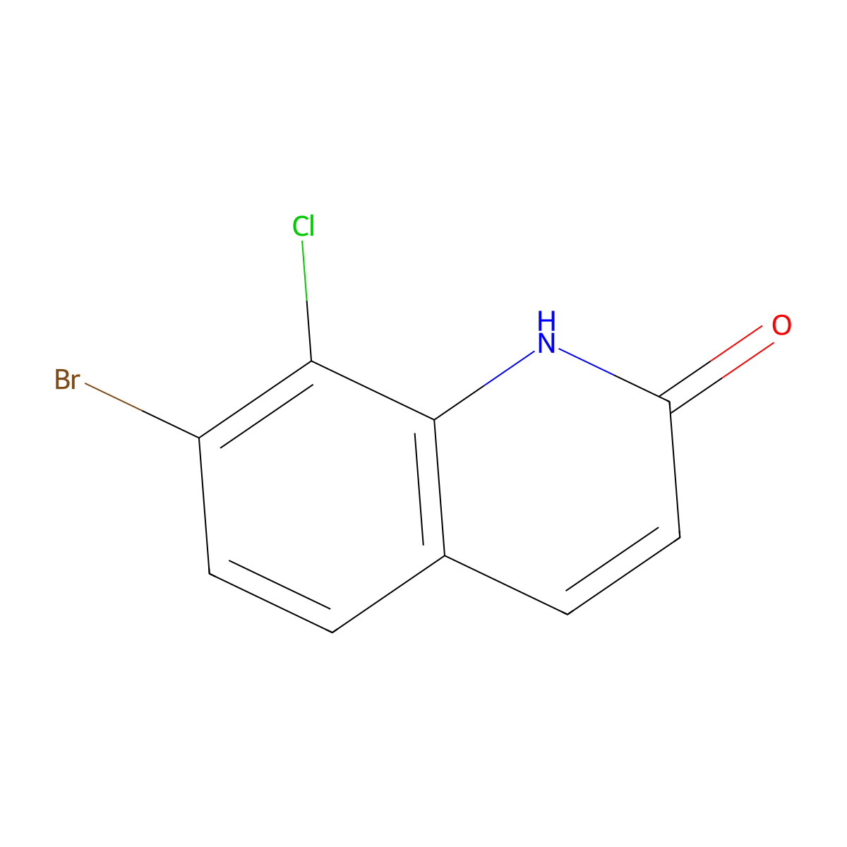7-Bromo-8-chloro-1,2-dihydroquinolin-2-one molecular structure, CAS 2021809-76-5