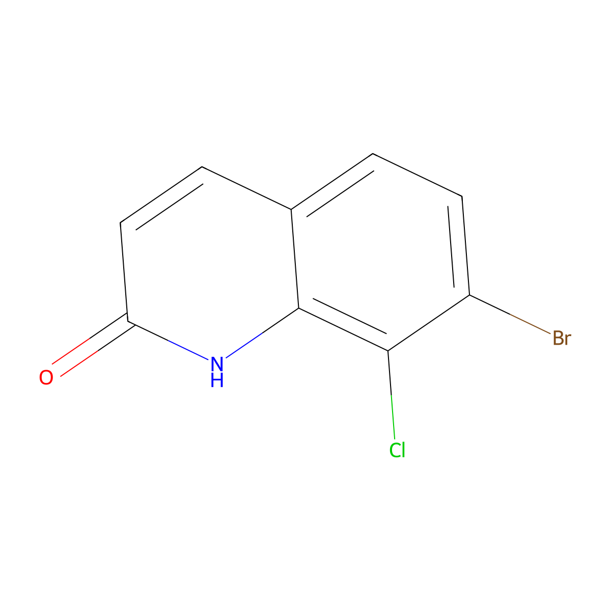 7-Bromo-8-chloro-1,2-dihydroquinolin-2-one molecular structure, CAS 2021809-76-5