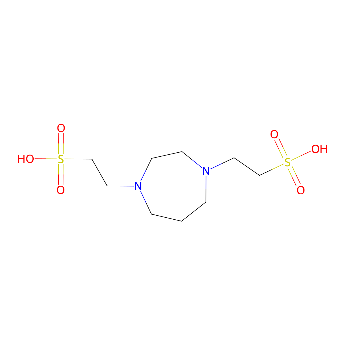 Homopiperazine-1,4-bis(2-ethanesulfonic acid) molecular structure, CAS 202185-84-0