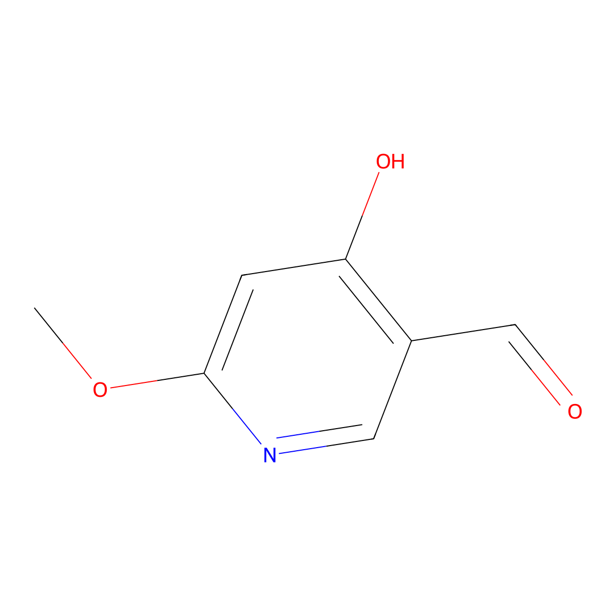 3-Pyridinecarboxaldehyde, 4-hydroxy-6-methoxy- molecular structure, CAS 202186-19-4