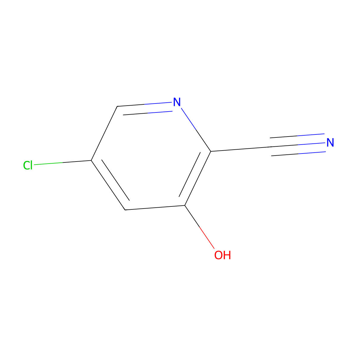 5-Chloro-3-hydroxypicolinonitrile molecular structure, CAS 202186-21-8