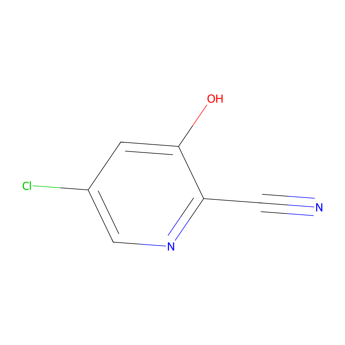 5-Chloro-3-hydroxypicolinonitrile molecular structure, CAS 202186-21-8