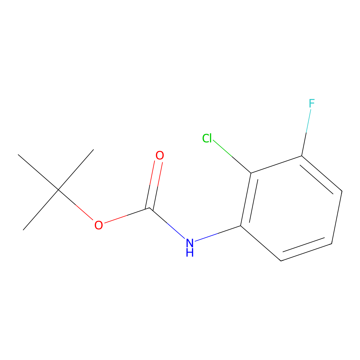 tert-butyl N-(2-chloro-3-fluorophenyl)carbamate molecular structure, CAS 2021881-43-4