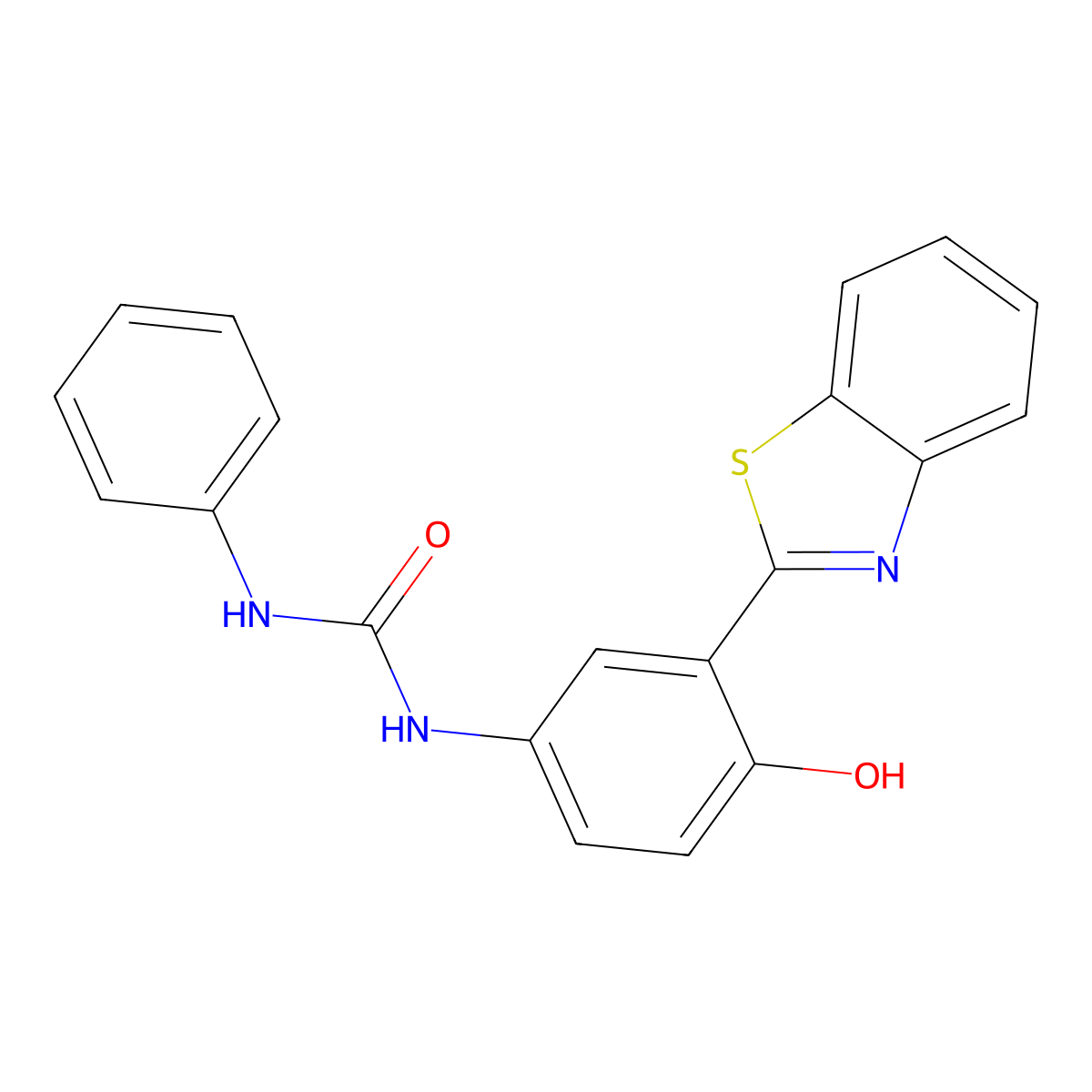2(2'-Hydroxy-5'-(phenyl)ureylenphenyl) benzothiazole molecular structure, CAS 202190-80-5