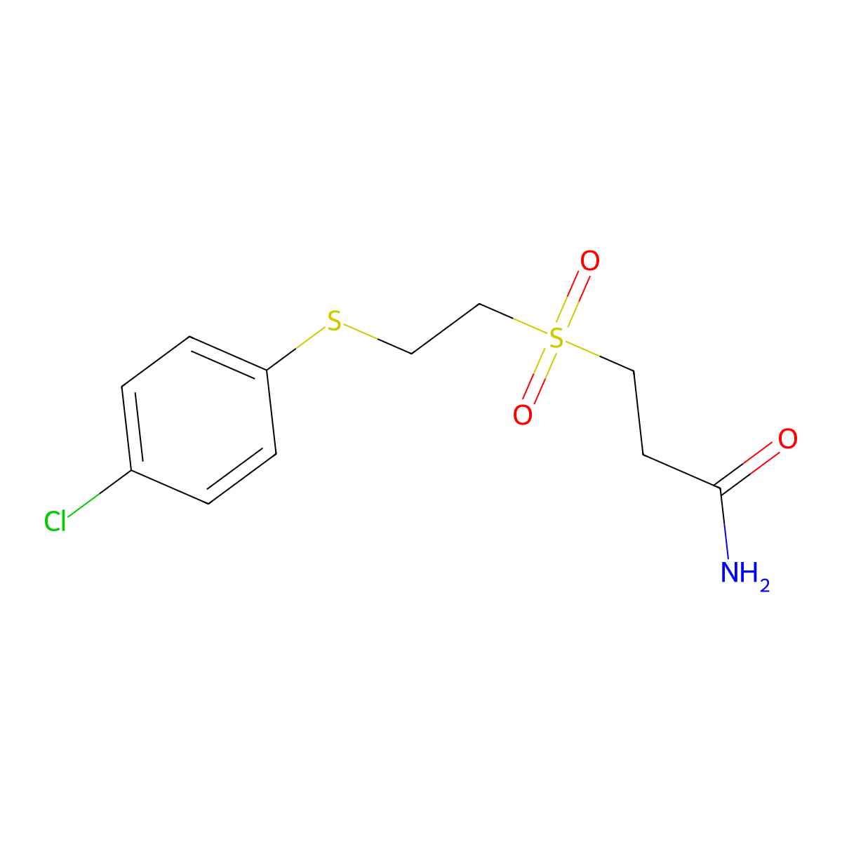 3-[2-(4-Chlorophenyl)sulfanylethylsulfonyl]propanamide molecular structure, CAS 202190-88-3