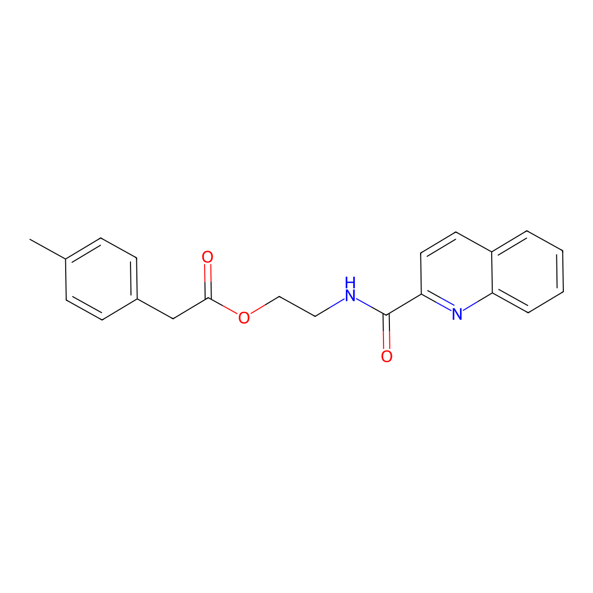 2-[(2-Quinolinylcarbonyl)amino]ethyl (4-methylphenyl)acetate molecular structure, CAS 202191-10-4