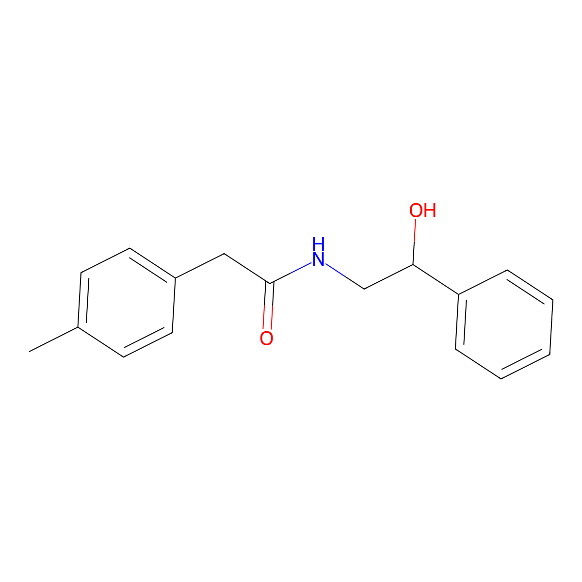 N-(2-hydroxy-2-phenylethyl)-2-(4-methylphenyl)acetamide molecular structure, CAS 202191-14-8