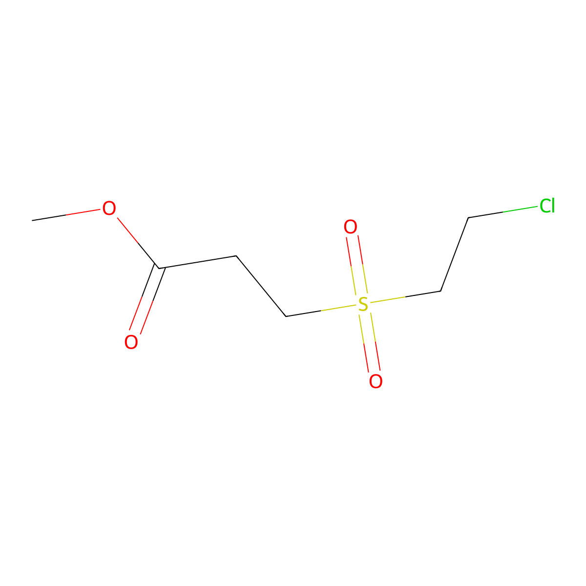 Methyl 3-(2-chloroethylsulfonyl)propanoate molecular structure, CAS 202191-26-2