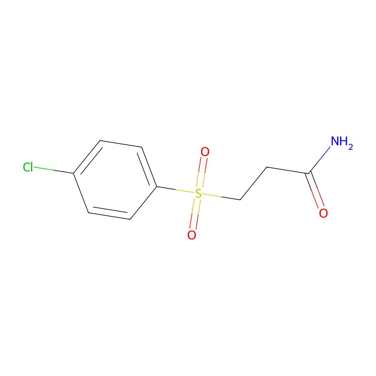 Propanamide, 3-[(4-chlorophenyl)sulfonyl]- molecular structure, CAS 202191-43-3