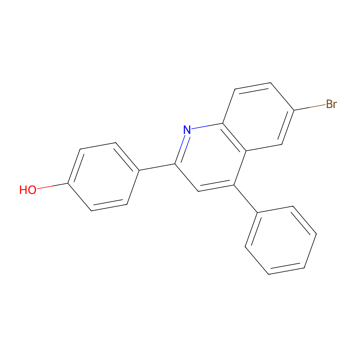 4-(6-Bromo-4-phenylquinolin-2-yl)phenol molecular structure, CAS 202192-66-3
