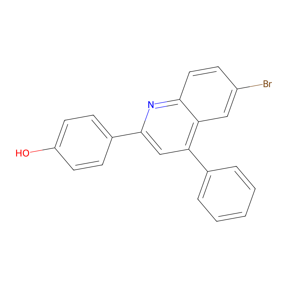 4-(6-Bromo-4-phenylquinolin-2-yl)phenol molecular structure, CAS 202192-66-3