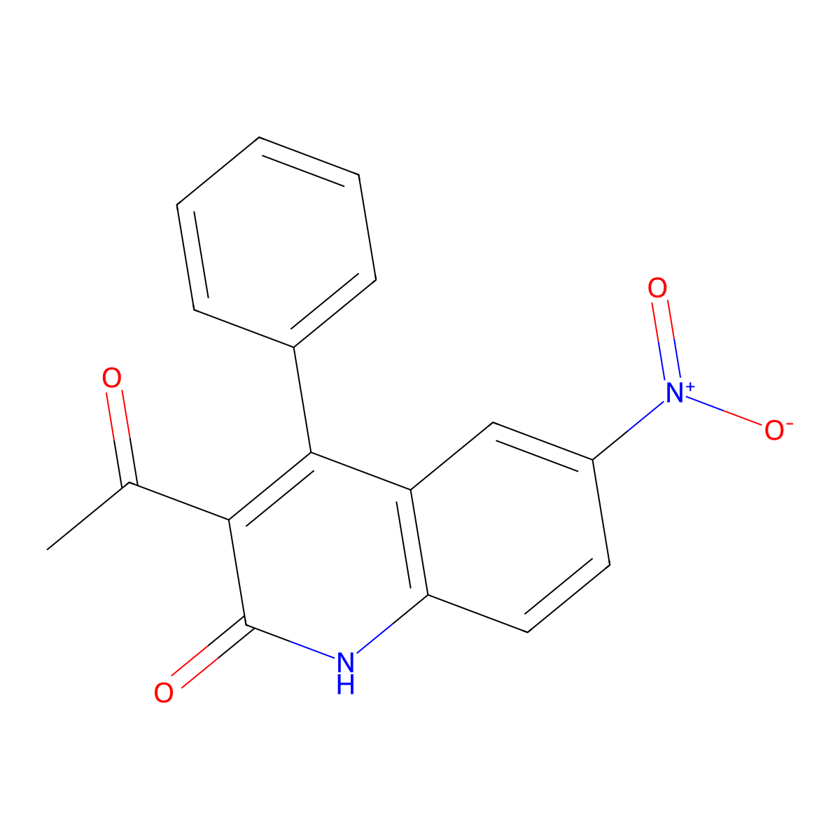 3-acetyl-6-nitro-4-phenylquinolin-2(1H)-one molecular structure, CAS 202192-77-6
