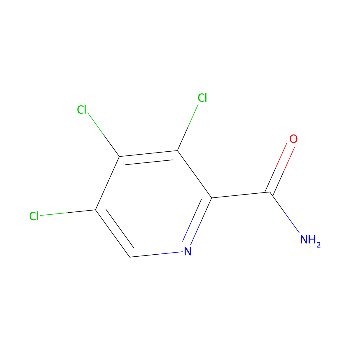 3,4,5-Trichloropyridine-2-carboxamide molecular structure, CAS 202192-84-5