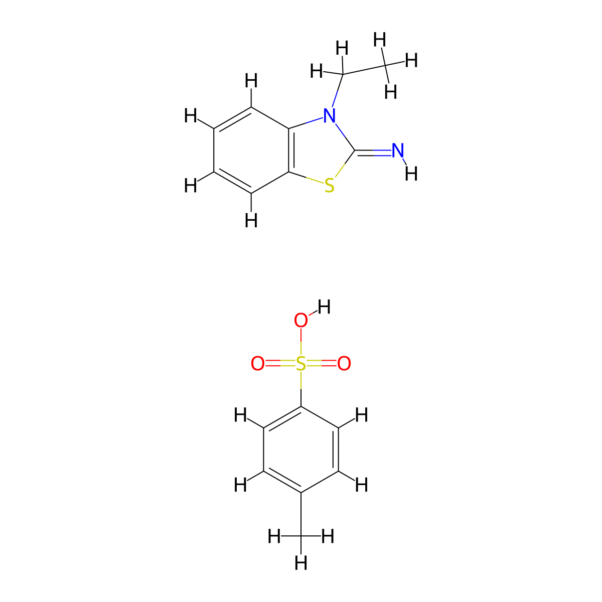 3-ethylbenzo[d]thiazol-2(3H)-imine 4-methylbenzenesulfonate molecular structure, CAS 202192-95-8