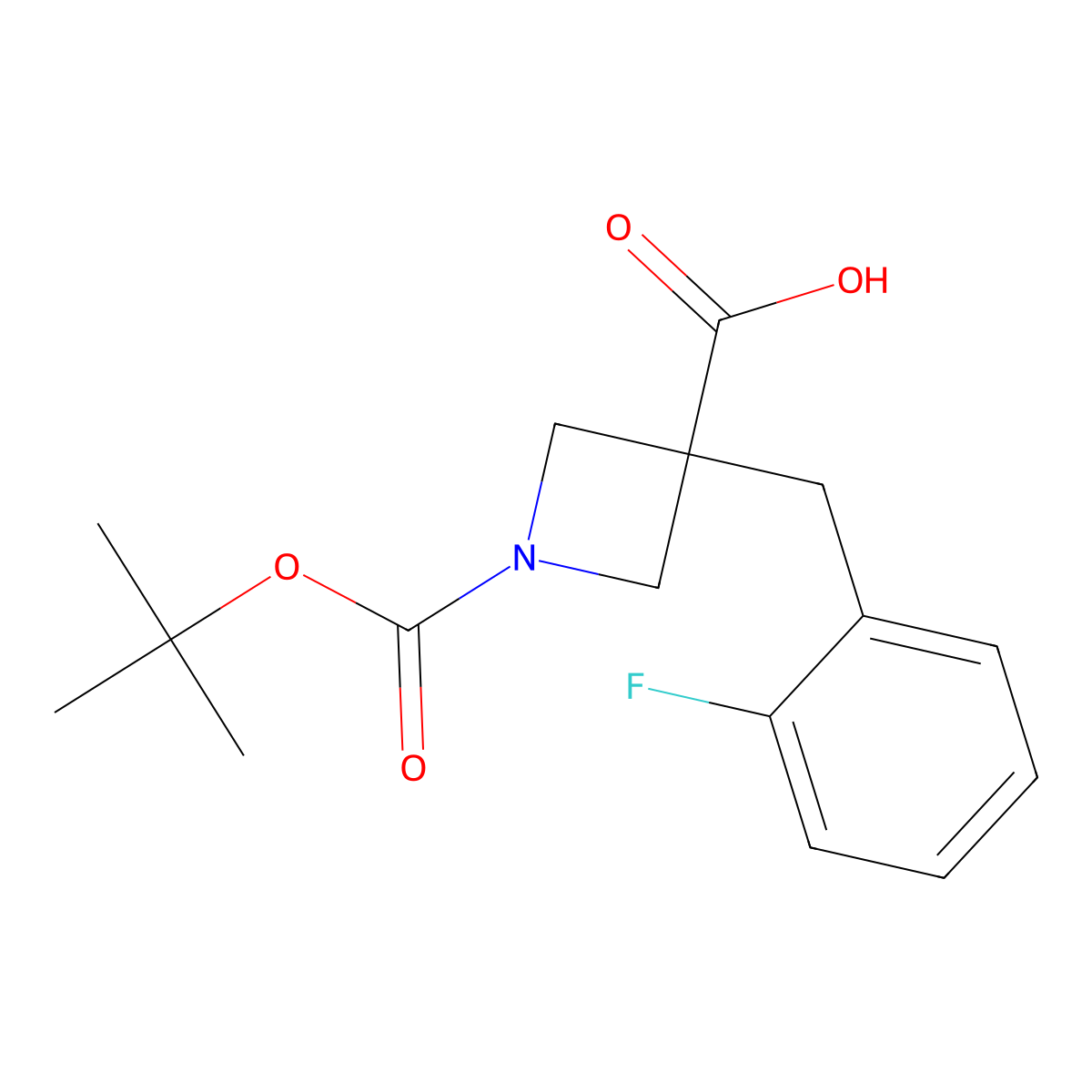 1-[(Tert-butoxy)carbonyl]-3-[(2-fluorophenyl)methyl]azetidine-3-carboxylic acid molecular structure, CAS 2021921-92-4
