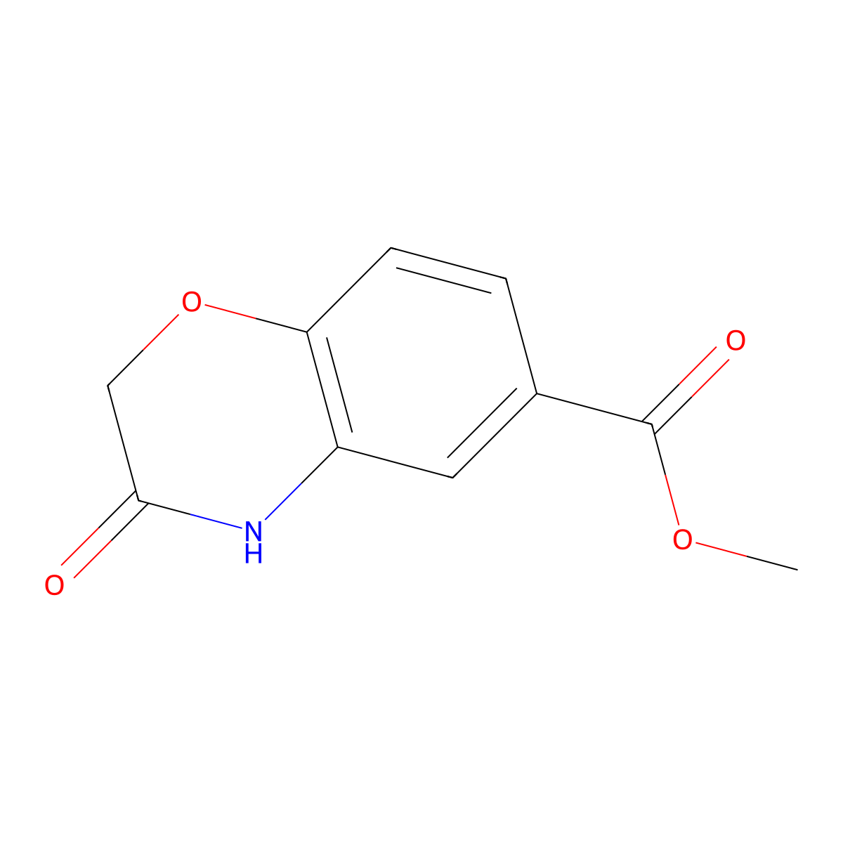 Methyl 3-oxo-3,4-dihydro-2H-1,4-benzoxazine-6-carboxylate molecular structure, CAS 202195-67-3