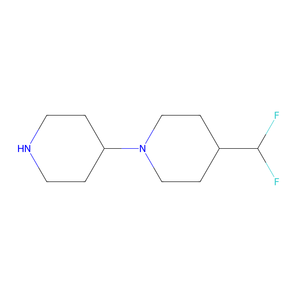 4-(Difluoromethyl)-1,4'-bipiperidine molecular structure, CAS 2021959-01-1