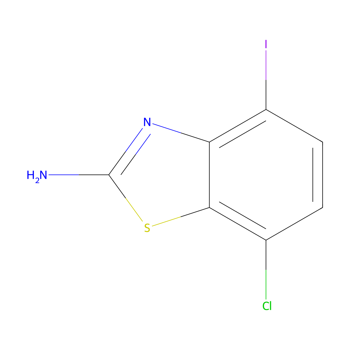 7-Chloro-4-iodobenzo[d]thiazol-2-amine molecular structure, CAS 2021963-86-8