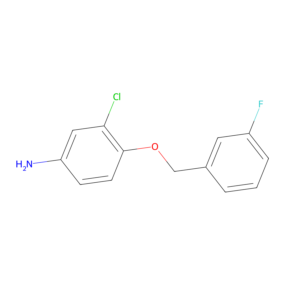 3-Chloro-4-(3-fluorobenzyloxy)aniline molecular structure, CAS 202197-26-0