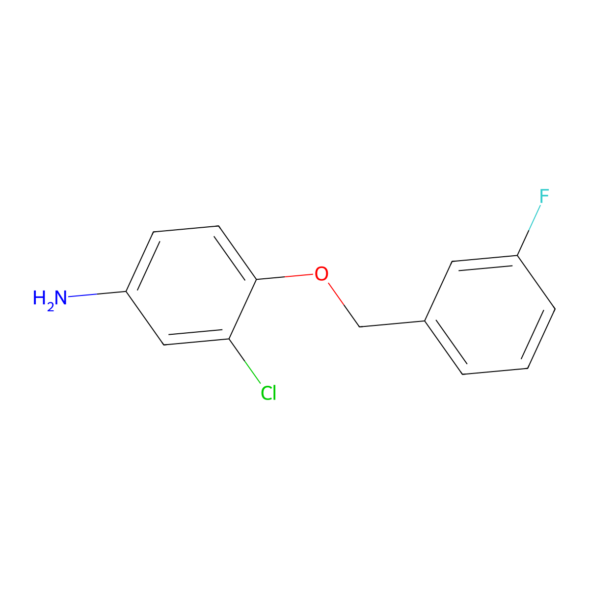 3-Chloro-4-(3-fluorobenzyloxy)aniline molecular structure, CAS 202197-26-0