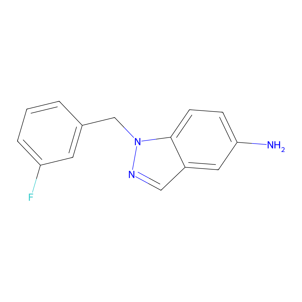 1-(3-Fluorobenzyl)-1H-indazol-5-amine molecular structure, CAS 202197-31-7