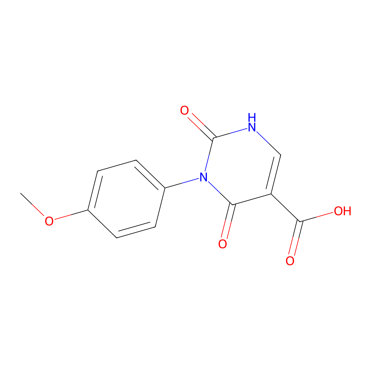 3-(4-Methoxyphenyl)-2,4-dioxo-1,2,3,4-tetrahydropyrimidine-5-carboxylic acid molecular structure, CAS 202197-51-1